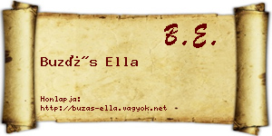 Buzás Ella névjegykártya