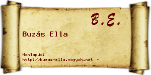 Buzás Ella névjegykártya